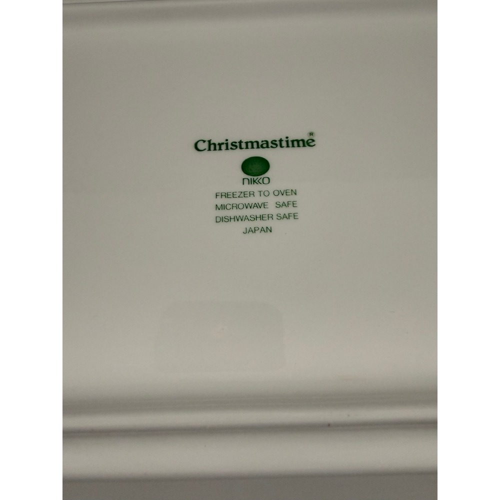 VTG Nikko Christmastime Octogonal Christmas Tree 16in Ceramic Platter MINT! - Picture 5 of 8